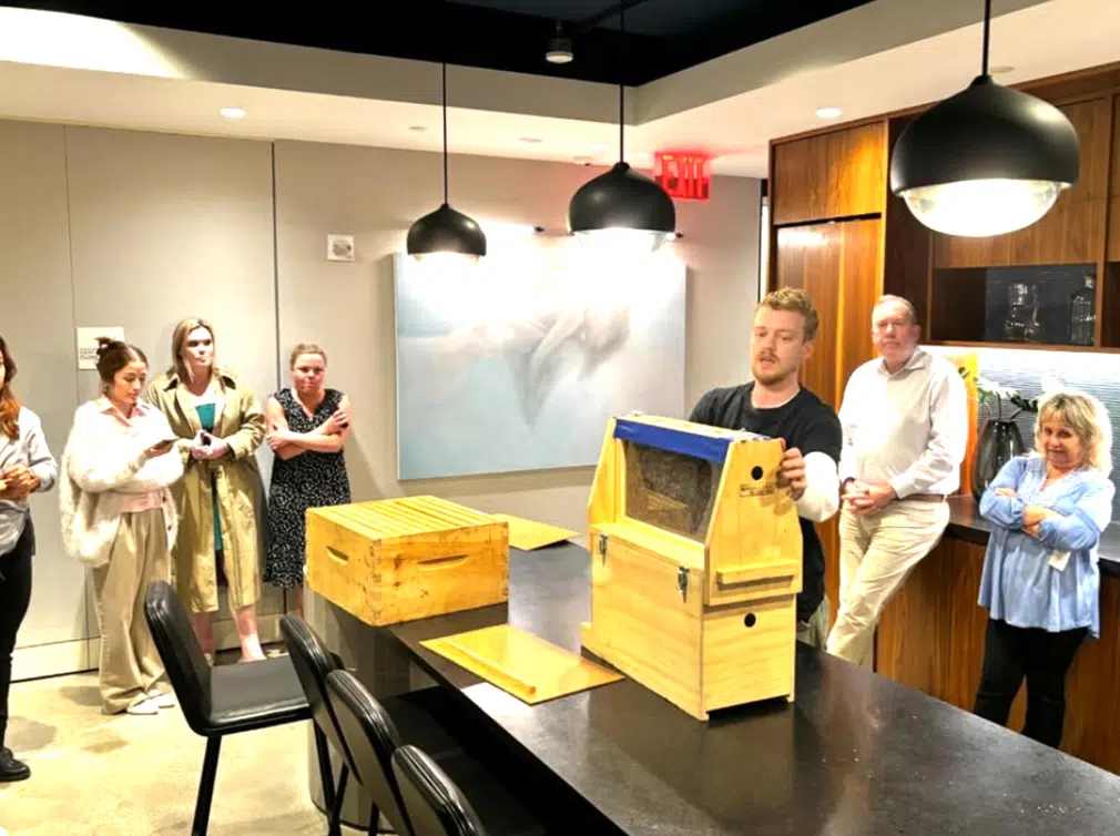 Tenants of BGO's 757 Third Avenue are experiencing a workshop by Alvéole beekeepers.